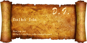 Dalkó Ida névjegykártya