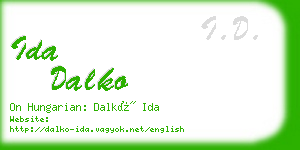 ida dalko business card